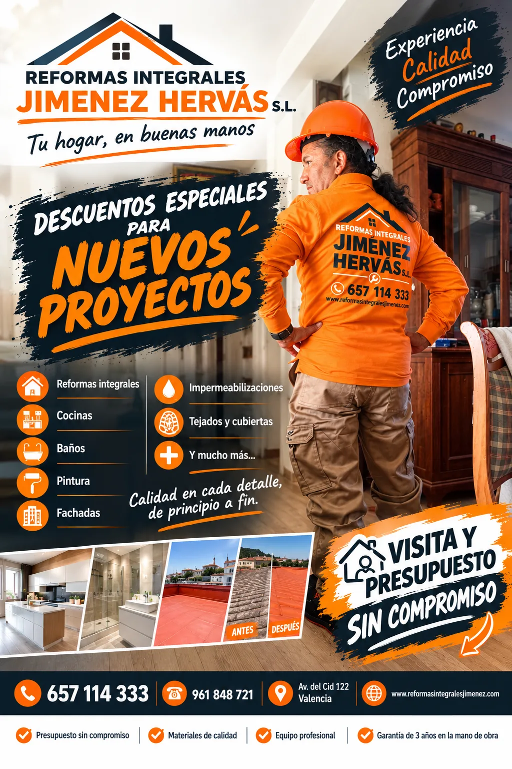 Descuentos especiales para nuevos proyectos de Reformas Integrales Jiménez Hervás en Valencia